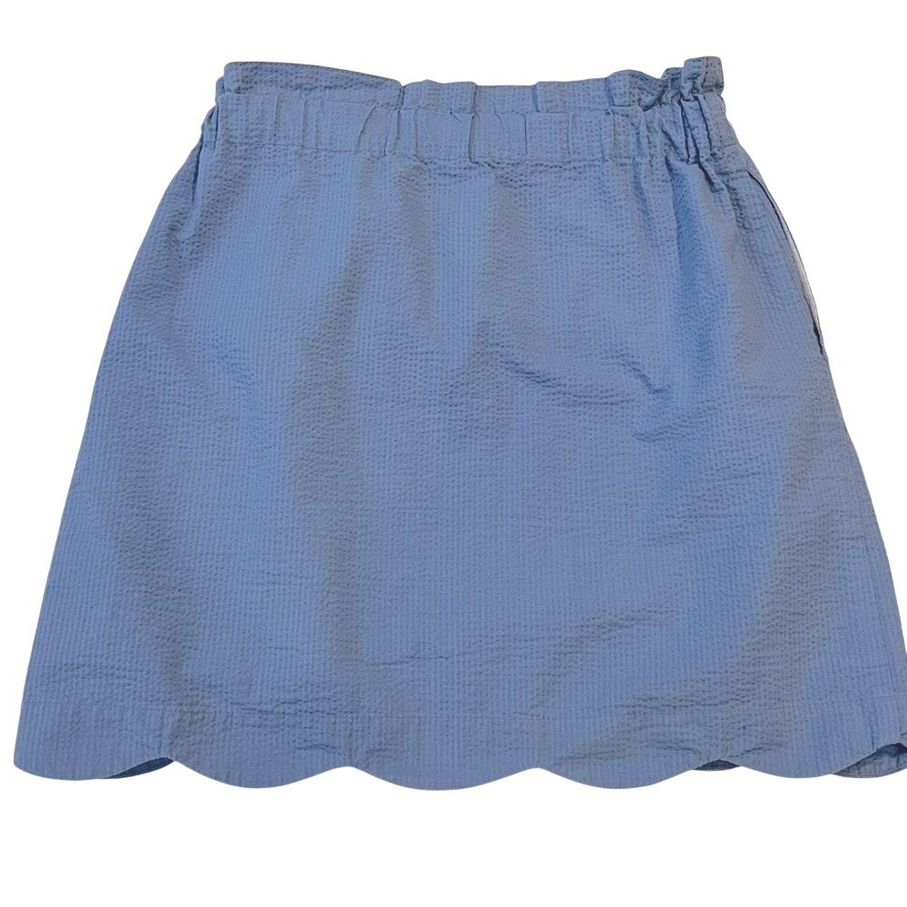 Lauren James womens mini skirt blue scalloped pull on relaxed fit M resort beach - Picture 3 of 13
